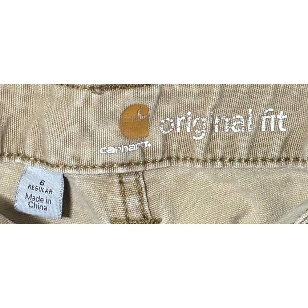 Carhartt Women's Original Fit Tan Canvas Carpenter Pants Size 6 Regular - Picture 6 of 8